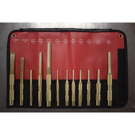 MAYHEW STEEL PRODUCTS 12PC BRASS PUNCH AND SCRAPER SET MY67012